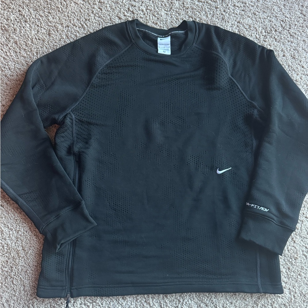 Nike Black Perforated Therma-Fit Longsleeve